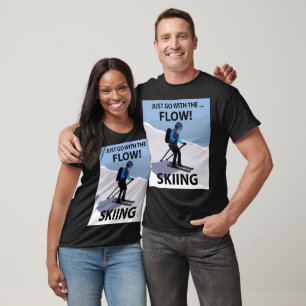 T-shirt Ski Aller Avec Le Ski De Flux