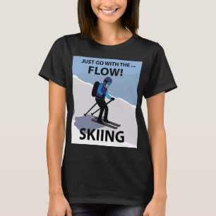 T-shirt Ski Aller Avec Le Ski De Flux