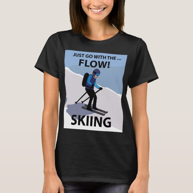 T-shirt Ski Aller Avec Le Ski De Flux (Devant)