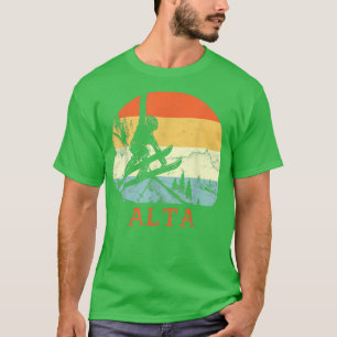 T-shirt Ski Alta, Utah Vintage Retro Snow
