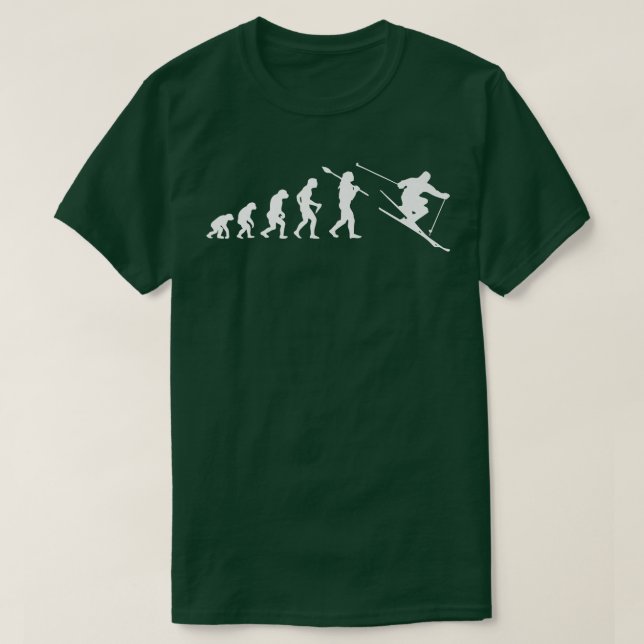 T-shirt Ski amusant Ski Évolution Skier Neige Vacat hiver (Design devant)