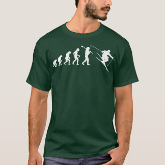 T-shirt Ski amusant Ski Évolution Skier Neige Vacat hiver