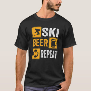 T-shirt Ski Bière Répéter Ski de descente