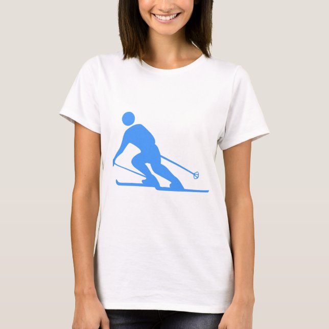 T-shirt Ski - Bleu bébé (Devant)