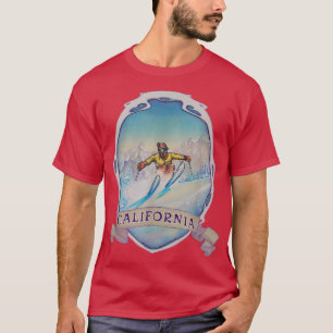 T-shirt Ski Californie Vintage Retro Snow Sking