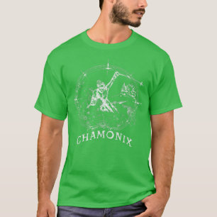 T-shirt Ski Chamonix, France Vacances ski Vintage neige