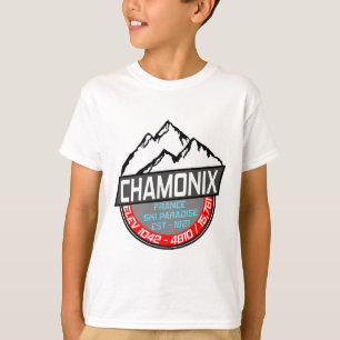 T-shirt Ski Chamonix T Chemise Mont Blanc France Para Ski