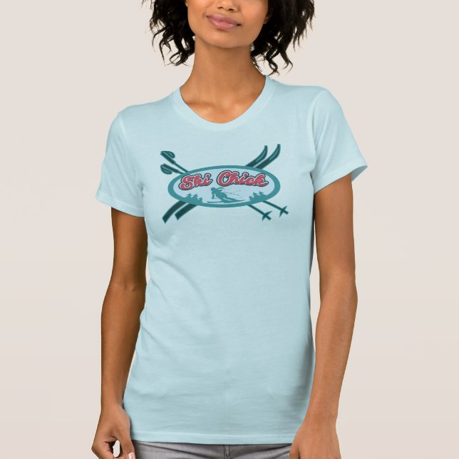 T-shirt Ski Chick Winter Adventure (Devant)