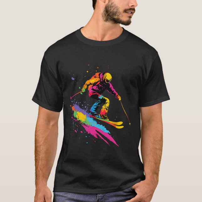 T-shirt Ski coloré (Devant)