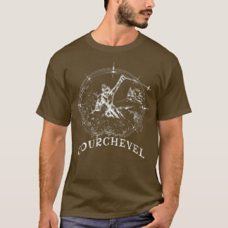 T-shirt Ski Courchevel, France Vintage Snow Skiing Vacatio