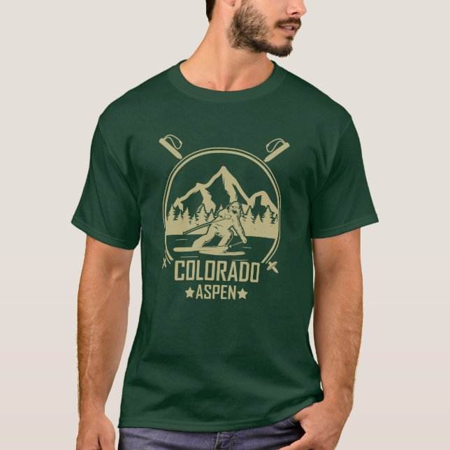 T-shirt Ski d'Aspen Colorado (Devant)