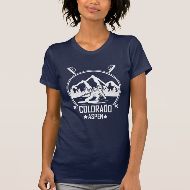 T-shirt Ski d'Aspen Colorado (Devant)