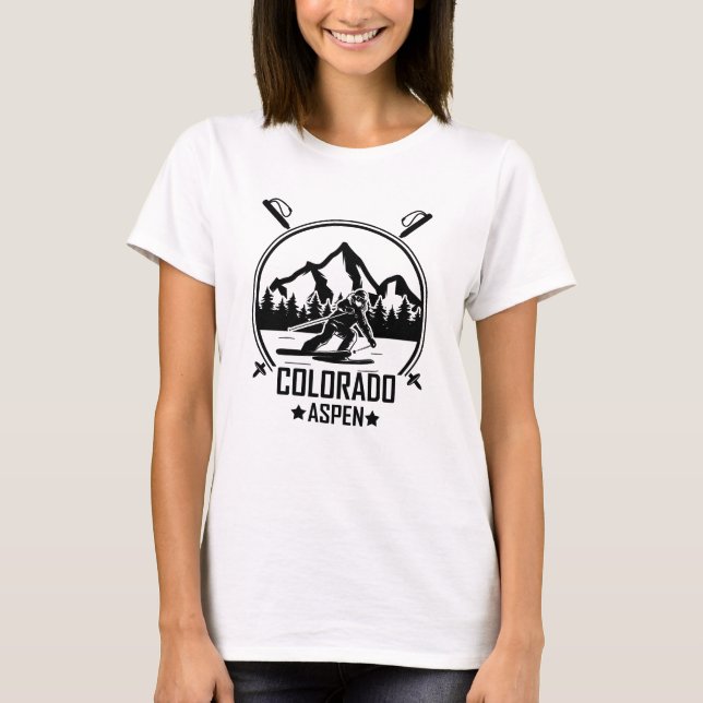 T-shirt Ski d'Aspen Colorado (Devant)