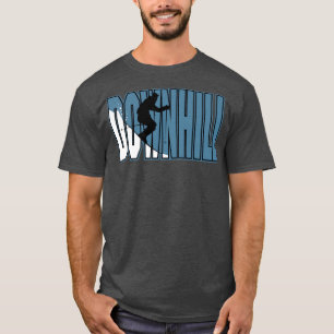 T-shirt Ski de descente bleu et blanc