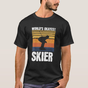 T-shirt Ski de fond de World s Okayest Retro Ski Vintage S