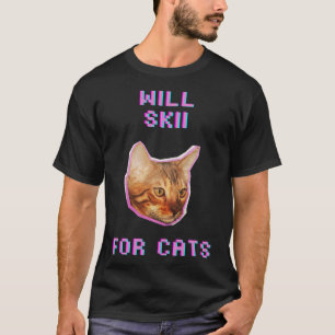 T-shirt Ski de fond pour chats Aventure drôle d'hiver neig
