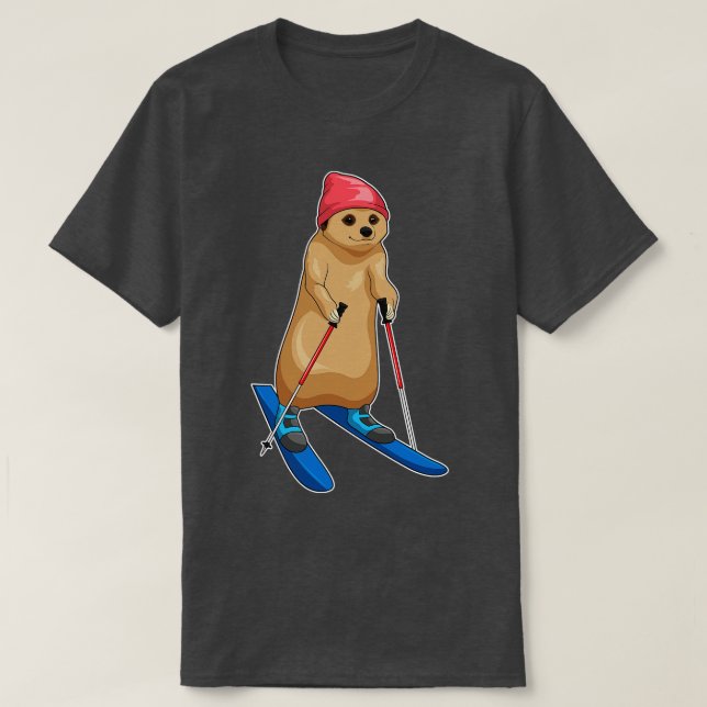 T-shirt Ski de Meerkat (Design devant)