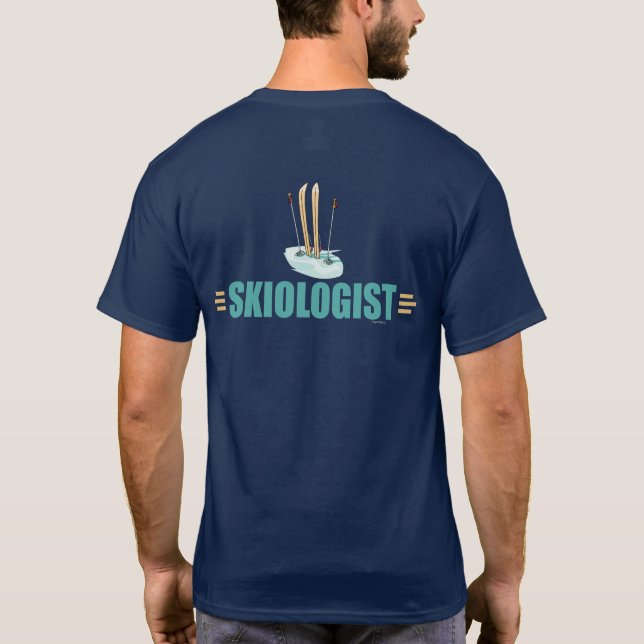 T-shirt Ski de neige amusant (Dos)