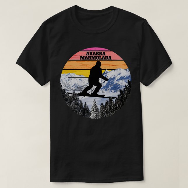 T-shirt Ski De Neige Arabba Marmolada Champs De Ski Italie (Design devant)