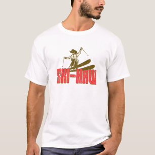 T-shirt Ski De Neige Ski Haw Sports D'Hiver Cowboy