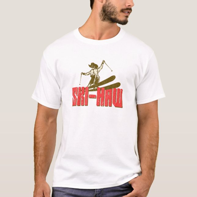 T-shirt Ski De Neige Ski Haw Sports D'Hiver Cowboy (Devant)