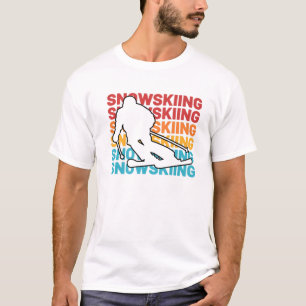T-shirt Ski De Neige Vintage Sunset Sports D'Hiver
