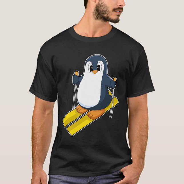 T-shirt Ski de Penguin Ski Sports d'hiver (Devant)