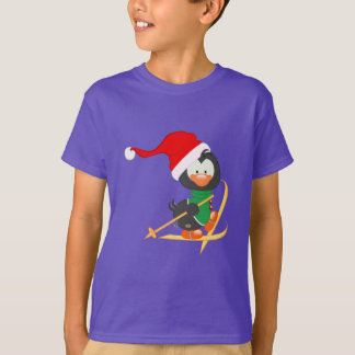 T-shirt Ski de pingouin de Noël