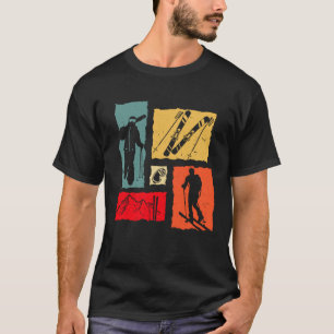T-shirt Ski de randonnée Ski rétro Skieur de randonnée Mon
