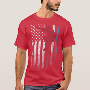 T-shirt Ski de snowboard 4 juillet Chemise Drapeau América