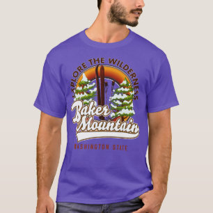 T-shirt Ski d'état de Baker Mountain Washington