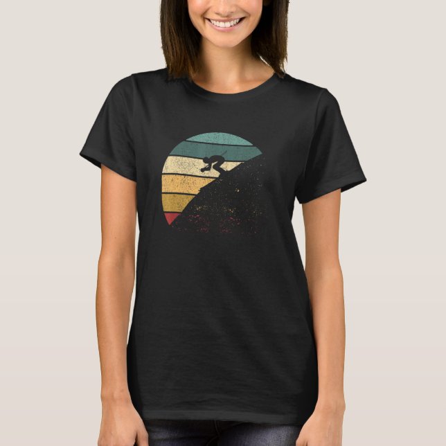 T-shirt Ski Downhill Funny Drifting Skier Snow Winter Spor (Devant)