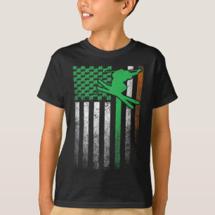 T-shirt Ski Drapeau américain irlandais de la Saint-Patric