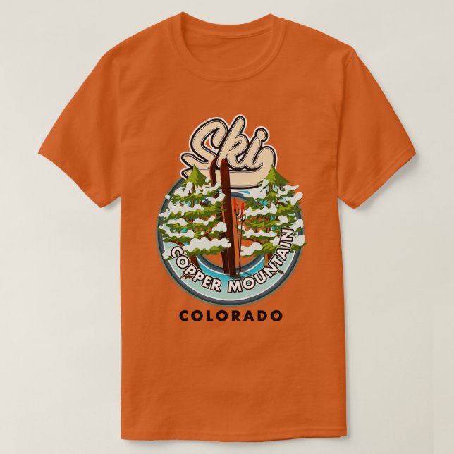 T-shirt Ski du Colorado de la montagne de cuivre (Design devant)