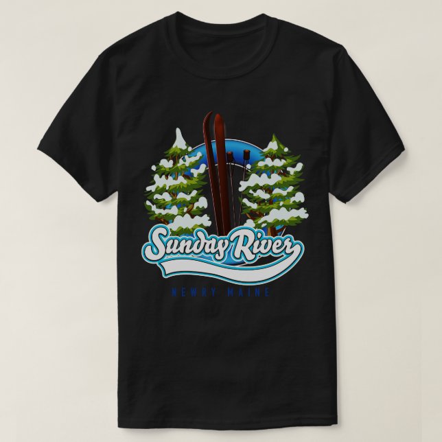 T-shirt Ski du Sunday River Newry Maine (Design devant)