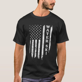T-shirt Ski en eaux usées - American Flag Skiing Patrio