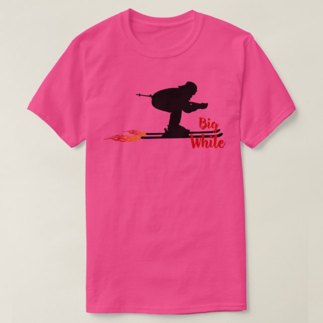 T-shirt Ski en grand blanc (Design devant)