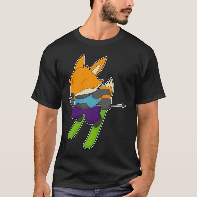 T-shirt Ski Fox Skier Sports d'hiver (Devant)