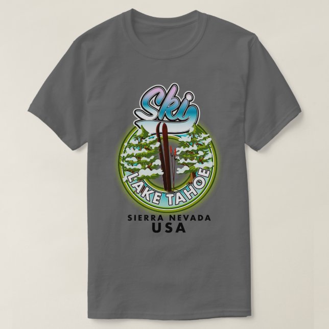 T-shirt Ski Lake Tahoe Sierra Nevada USA (Design devant)