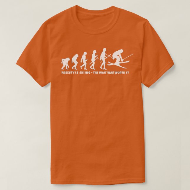 T-shirt Ski libre Évolution du ski libre (Design devant)