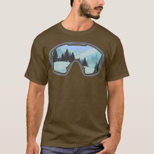 T-shirt Ski lunettes avec neige paysage skieur vacances sk
