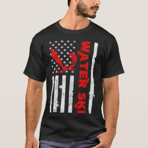 T-shirt Ski nautique Drapeau américain Plage sports Vague