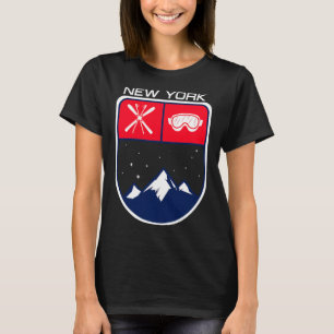 T-shirt Ski New York Mountain Ski Trail Skier Goggle Po