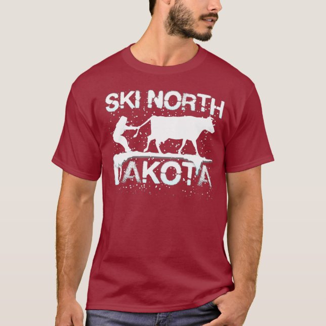 T-shirt Ski North Dakota State Cow Lover Farmer Ski (Devant)