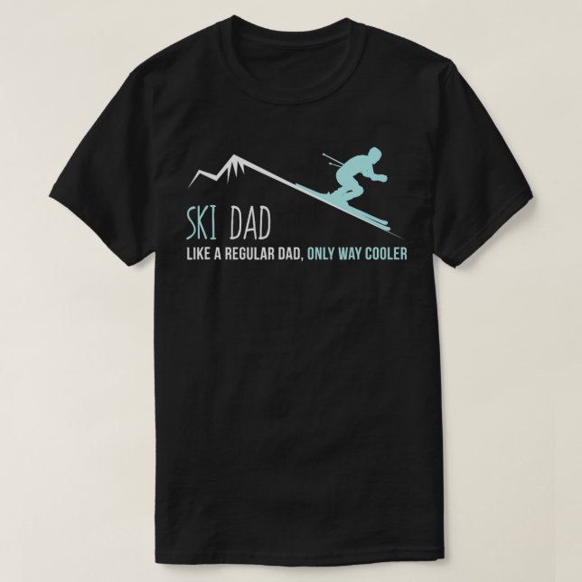 T-shirt Ski Papa Drôle Mignonne Ski d'hiver Cadeau  (Design devant)