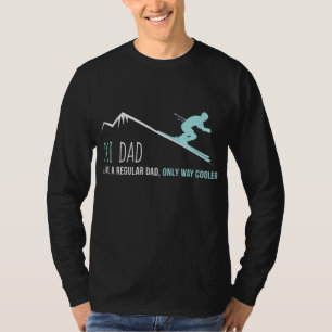 T-shirt Ski Papa Drôle Mignonne Ski d'hiver Cadeau