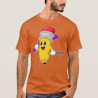 T-shirt Ski Pencil Skier Sports d'hiver