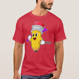 T-shirt Ski Pencil Skier Sports d'hiver