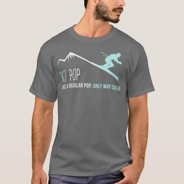 T-shirt Ski Pop drôle mignon cadeau ski hiver (Devant)