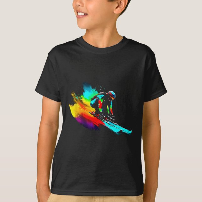 T-shirt Ski Racing Arc-en-ciel (Devant)